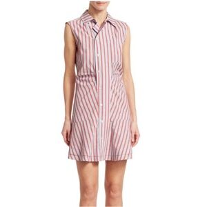 Derek Lam 10 Crosby Ruched Sleeveless Poplin Mini Dress